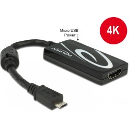 Adaptor MHL 3.0 la High Speed HDMI 4K Ultra-HD si RCP, Delock 65643