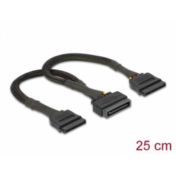 Cablu alimentare SATA la 2 x SATA 25 cm, Delock 60135