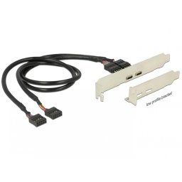 Bracket pin header USB 2.0 la 2 x USB tip C Low Profile, Delock 84754*