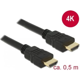 Cablu HDMI 4K30Hz High Speed cu Ethernet 0.5m, Delock 84751