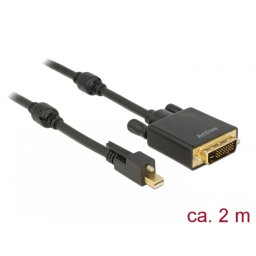 Cablu mini Displayport 1.2 la DVI T-T 4K 2m Activ cu surub, Delock 83726
