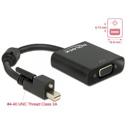 Adaptor mini Displayport 1.2 la VGA prindere cu surub T-M, Delock 62641