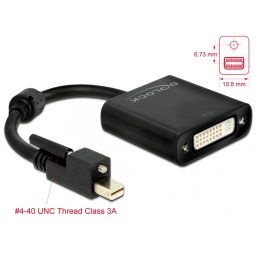 Adaptor mini Displayport 1.2 la DVI prindere cu surub T-M 4K Activ, Delock 62639