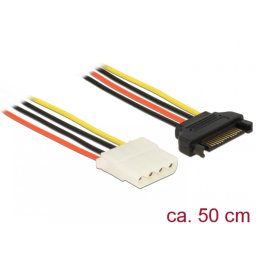 Cablu de alimentare SATA la Molex T-M 50cm, Delock 60137