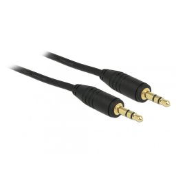 Cablu stereo jack 3.5mm 3 pini Negru T-T 3m, Delock 83748