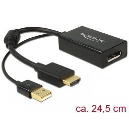 Adaptor HDMI la Displayport 1.2 4K Negru T-M, Delock 62667*