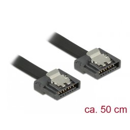Cablu SATA III FLEXI 6 Gb/s 50 cm black metal, Delock 83841