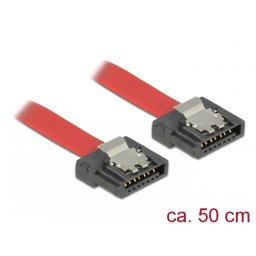Cablu SATA III FLEXI 6 Gb/s 50 cm Rosu metal, Delock 83835