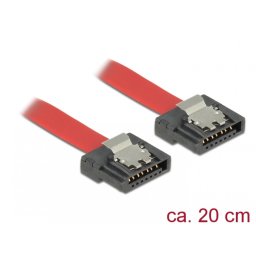 Cablu SATA III 6 Gb/s FLEXI 20cm Rosu metal, Delock 83833