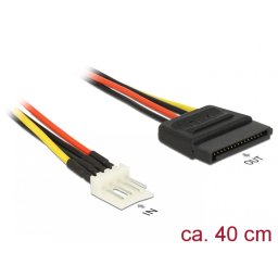 Cablu de alimentare SATA 15 pini la Floppy 4 pini 40cm M-T, Delock 83878