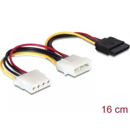 Cablu alimentare Molex la Molex + SATA T-M, Delock 60103