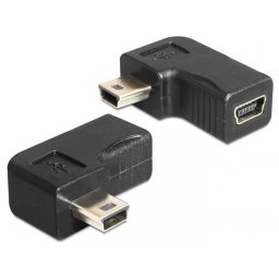 Adaptor mini USB-B 5 pini T-M unghi 90 grade, Delock 65448