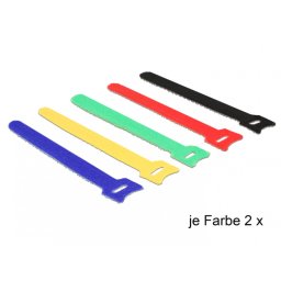 Curele pentru prindere cabluri colorate 150 x 12 mm 10buc, Delock 18634