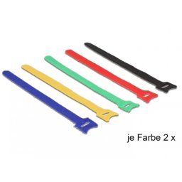 Curele pentru prindere cabluri colorate 200 x 12 mm 10buc, Delock 18635