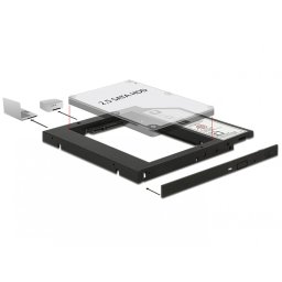 Installation Frame (Caddy) 10mm Slim SATA 5.25 pentru 2.5" SATA HDD 9.5mm, Delock 62669