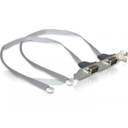 Bracket cu 2 x DB9 serial 2mm (pentru MSI si VIA), Delock 41791