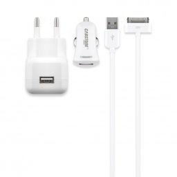 Kit Incarcator auto + incarcator priza 1 x USB 2.1A, Cabstone W63049