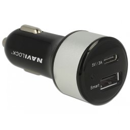 Incarcator auto cu 1 x USB tip C + 1 x USB tip A, Navilock 62782