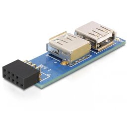 Adaptor pin header USB la 2 x USB 2.0 stanga/dreapta, Delock 41820