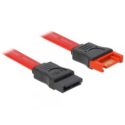 Cablu prelungitor SATA III 6 Gb/s date 20cm rosu, Delock 83952