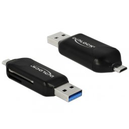 Cititor de carduri Micro USB OTG + USB 3.0, Delock 91734