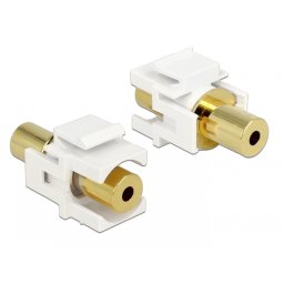 Modul Keystone jack stereo 3.5mm 4 pini M-M Alb, Delock 86363