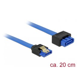 Cablu prelungitor SATA III 6 Gb/s T-M bleu latchtype 20cm, Delock 84971