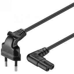 Cablu alimentare Euro la IEC C7 (casetofon) 2 pini 3m unghi 90 grade, KPSPM3-90