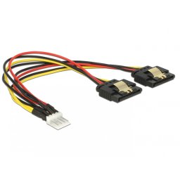 Cablu de alimentare Floppy 4 pini la 2 x SATA 15 pini T-M 20cm, Delock 85236
