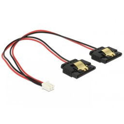 Cablu de alimentare 2 pini (Banana Pi) la 2 x SATA 15 pini 5V cu clips M-M 20cm, Delock 85249