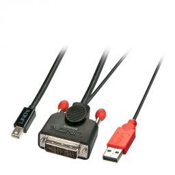 Cablu DVI-D la Mini Displayport Activ cu alimentare USB 1m Negru, Lindy L41996*