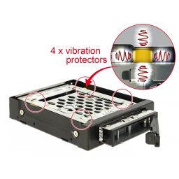 Rack mobil 3.5" pentru 1 x 2.5" SATA / SAS HDD / SSD cu protectie la vibratii, Delock 47228