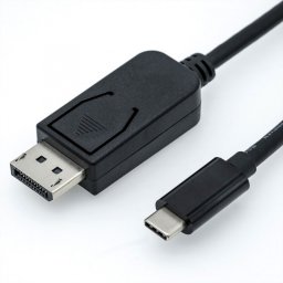 Cablu USB tip C la Displayport v1.2 4K60Hz T-T 1m Negru, Roline 11.04.5845