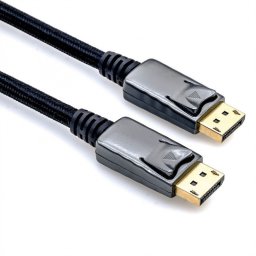 Cablu Displayport 4K60Hz T-T 2m brodat Negru, Roline 11.04.5881*