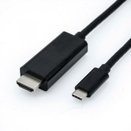 Cablu USB tip C la HDMI 4K60Hz T-T 1m Negru, Roline 11.04.5840