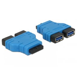 Adaptor USB 3.0 pin header la 2 x USB 3.0-A M-M, Delock 65670