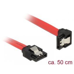 Cablu SATA III drept-unghi jos cu fixare 50cm, Delock 83979