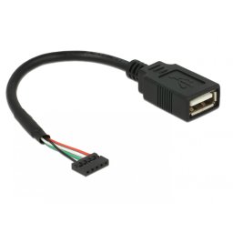 Cablu USB 2.0 pin header 2.00 mm 5 pini la USB 2.0-A M-M 15cm, Delock 84831