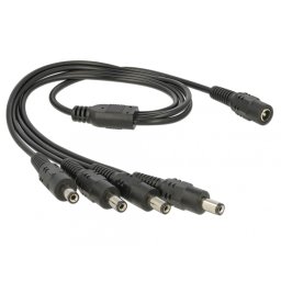 Cablu DC Splitter 5.5 x 2.1 mm 1 x mama > 4 x tata, Delock 83287