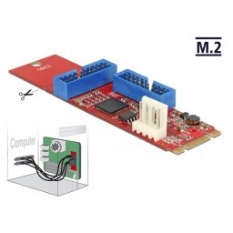Adaptor M.2 Key B+M la 2 x USB 3.0 Pin Header, Delock 62843