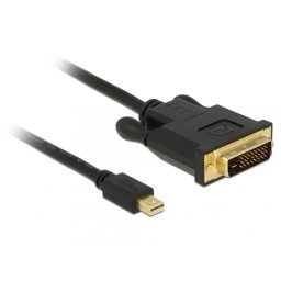 Cablu mini Displayport 1.1 la DVI 24+1 pini T-T 2m Negru, Delock 83989