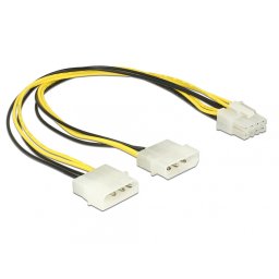 Cablu alimentare EPS 8 pini la 2 x Molex T-T 30cm, Delock 85453
