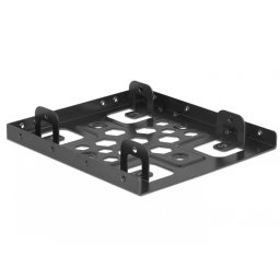 Kit de instalare 2 x 2.5" HDD in bay 3.5" negru aluminiu, Delock 21324