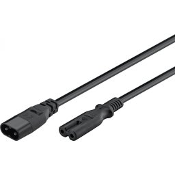 Cablu prelungitor alimentare casetofon IEC C7 - C8 T-M 2m Negru, KPSO2