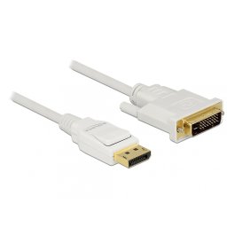 Cablu Displayport 1.2 la DVI 24+1 pini T-T pasiv alb 2m, Delock 83814