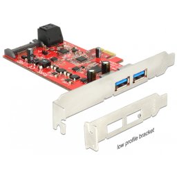 PCI Express cu 2 x USB 3.0 externe + 2 x SATA 6 Gb/s interne, Delock 89389