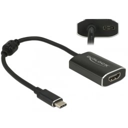 Adaptor USB-C la HDMI (DP Alt Mode) 4K 60 Hz T-M cu PD (Power delivery), Delock 62988