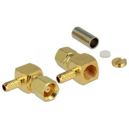 Conector SMC plug unghi 90 grade for crimping RG-174 / RG-316, Delock 65860