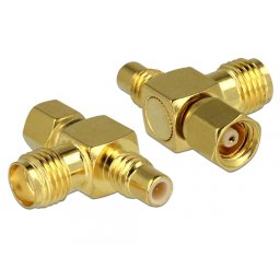 Adaptor forma T SMC jack la SMC plug la SMA jack, Delock 89629