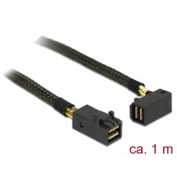 Cablu Mini SAS HD SFF-8643 la Mini SAS HD SFF-8643 unghi 90 grade 1m, Delock 83643